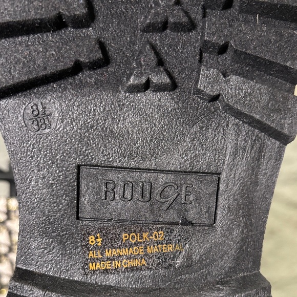 Rouge Helium Black and White Combat Boots - Picture 2 of 2